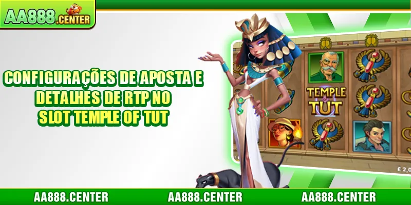Tela inicial do slot caça-níqueis Temple of Tut com tema egípcio antigo